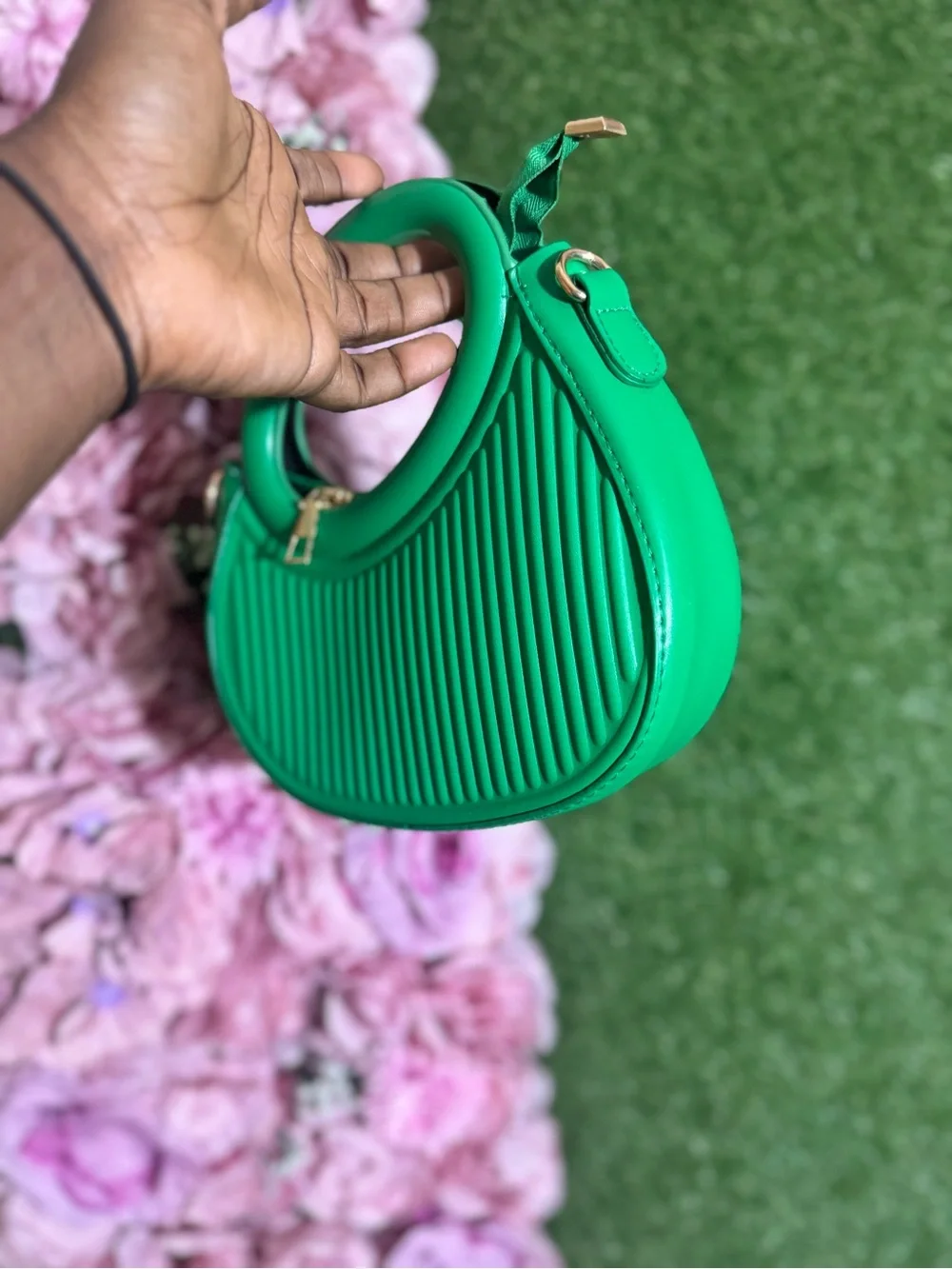 Green Structured Top-Handle Women’s Bag